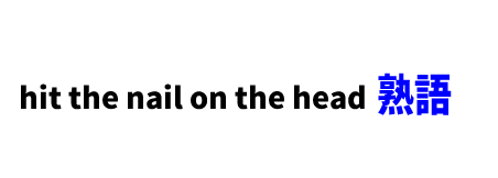 【文法】hit the nail on the head  ■意味：的を射る、図星をさす、核心を突く